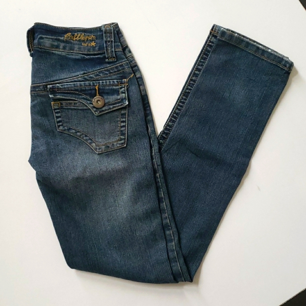 Bubblegum dark wash jean, 3/4